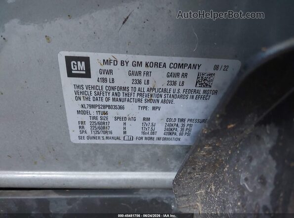 KL79MPS28PB035366 2023 CHEVROLET TRAILBLAZER Silver Engine compartment view