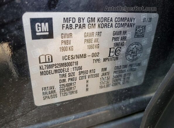 KL79MPS29MB000718 2021 CHEVROLET TRAILBLAZER Black 
