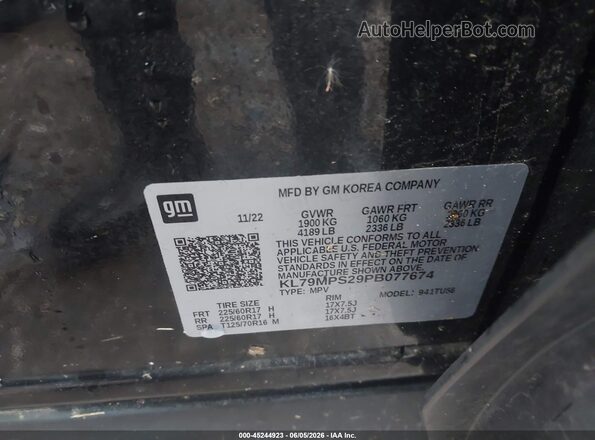 KL79MPS29PB077674 2023 CHEVROLET TRAILBLAZER Black Вид підкапотного простору