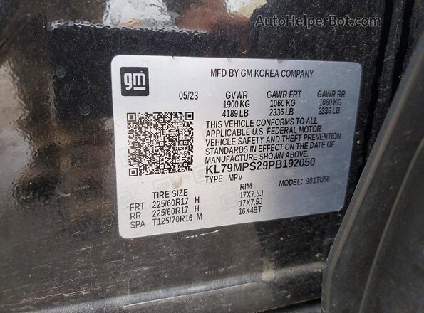 KL79MPS29PB192050 2023 CHEVROLET TRAILBLAZER Black 