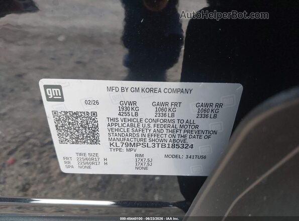 KL79MPSL3TB185324 2026 CHEVROLET TRAILBLAZER Black ძრავის განყოფილების ხედი