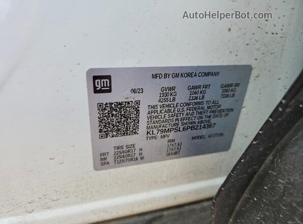 KL79MPSL6PB214367 2023 CHEVROLET TRAILBLAZER White Вид підкапотного простору