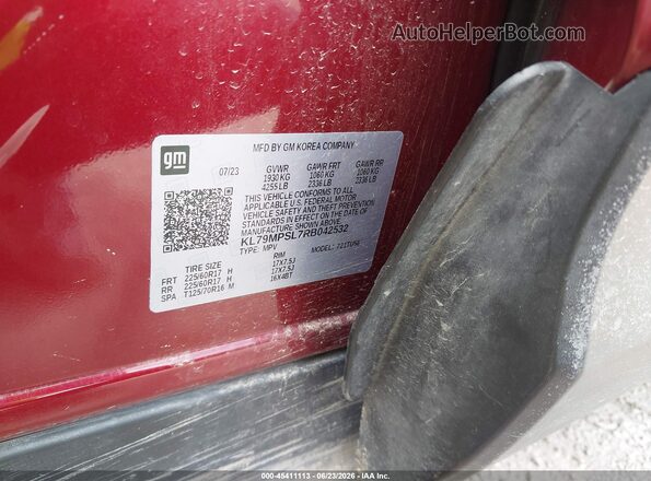 KL79MPSL7RB042532 2024 CHEVROLET TRAILBLAZER Бордовый Вид подкапотного пространства
