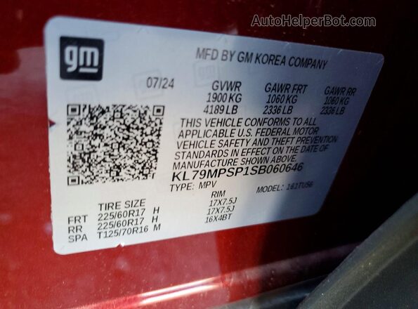 KL79MPSP1SB060646 2025 CHEVROLET TRAILBLAZER Maroon 
