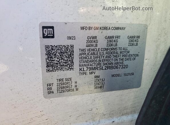 KL79MRSL2RB067320 2024 CHEVROLET TRAILBLAZER Белый Вид подкапотного пространства