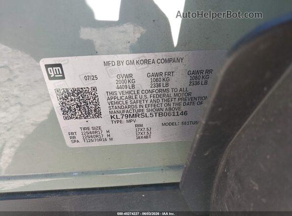 KL79MRSL5TB061146 2026 CHEVROLET TRAILBLAZER Green Widok komory silnika