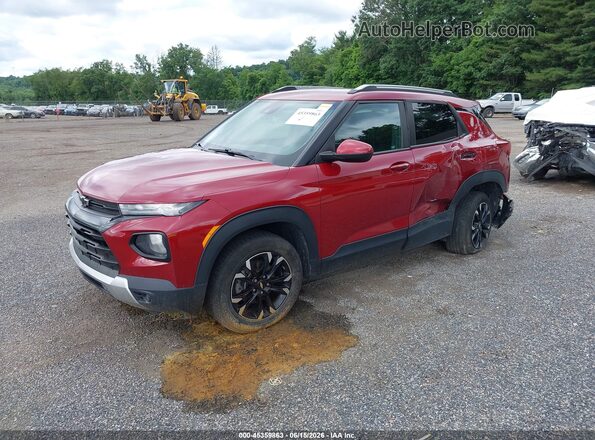 KL79MRSLXMB122556 2021 CHEVROLET TRAILBLAZER Red წინა მარცხენა ხედი სამი მეოთხედიდან