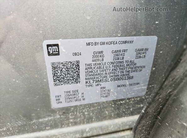 KL79MSSL0SB091368 2025 CHEVROLET TRAILBLAZER Gray 