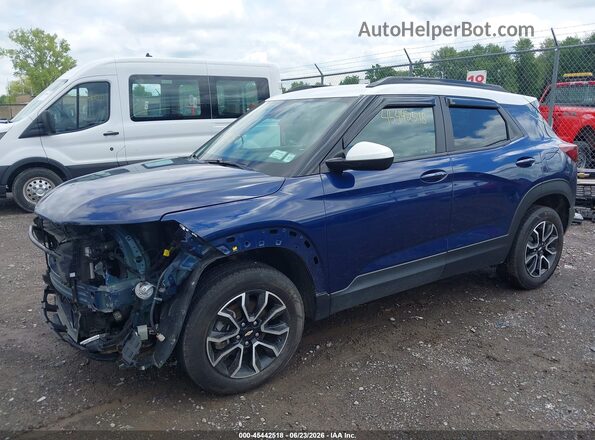 KL79MSSL1NB136290 2022 CHEVROLET TRAILBLAZER Blue Vista tres cuartos delantera izquierda