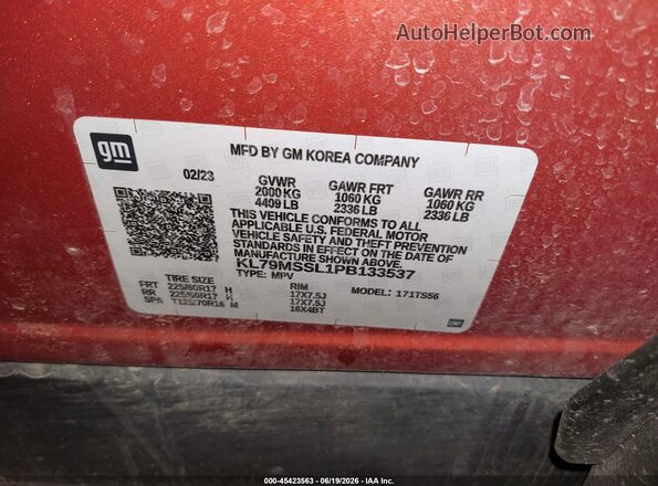 KL79MSSL1PB133537 2023 CHEVROLET TRAILBLAZER Orange Вид підкапотного простору