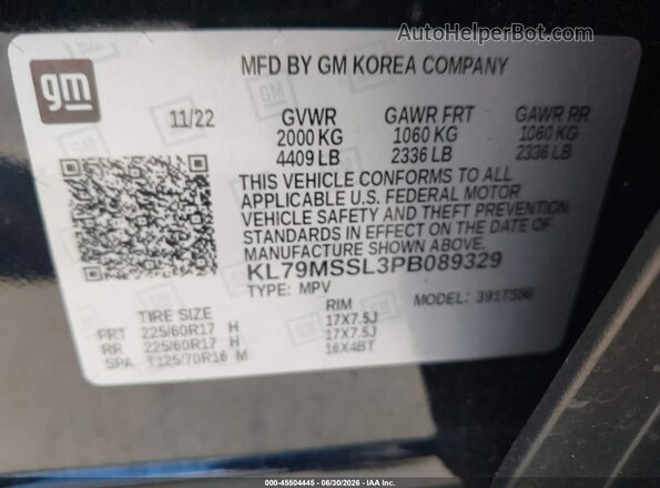 KL79MSSL3PB089329 2023 CHEVROLET TRAILBLAZER Black Engine compartment view