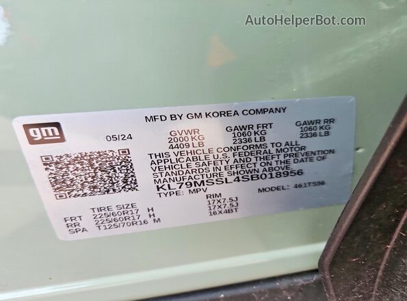 KL79MSSL4SB018956 2025 CHEVROLET TRAILBLAZER Green 