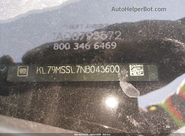 KL79MSSL7NB043600 2022 CHEVROLET TRAILBLAZER White 