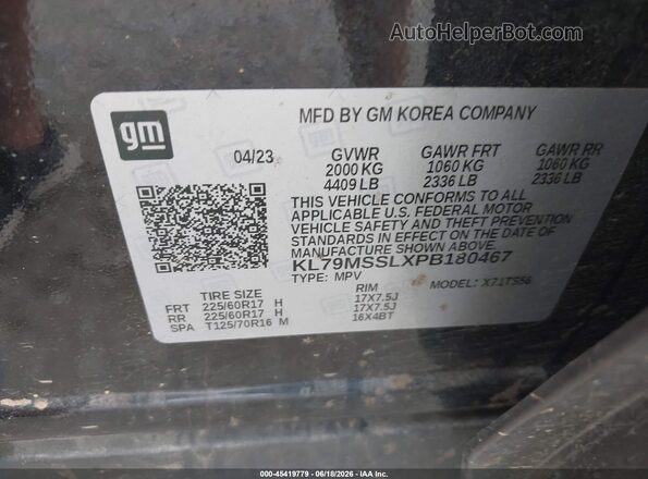 KL79MSSLXPB180467 2023 CHEVROLET TRAILBLAZER Черный Вид подкапотного пространства