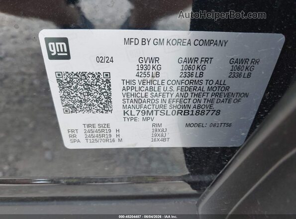 KL79MTSL0RB188778 2024 CHEVROLET TRAILBLAZER Black Շարժիչի բաժամունքի տեսք