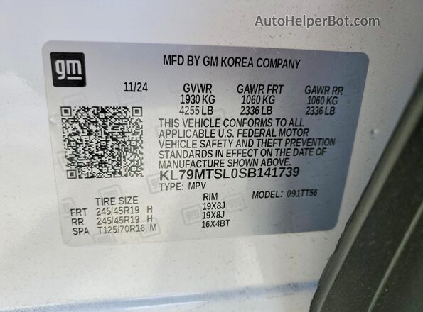 KL79MTSL0SB141739 2025 CHEVROLET TRAILBLAZER White Vista del compartimento del motor