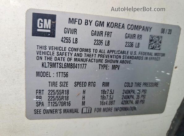 KL79MTSL6MB041177 2021 CHEVROLET TRAILBLAZER White Սալոնի 360 աստիճան տեսք
