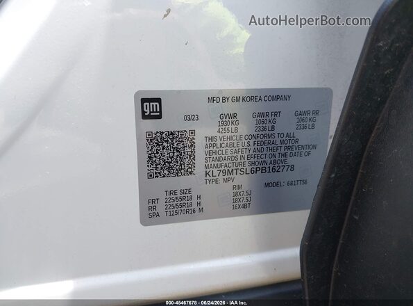 KL79MTSL6PB162778 2023 CHEVROLET TRAILBLAZER Белый Вид подкапотного пространства