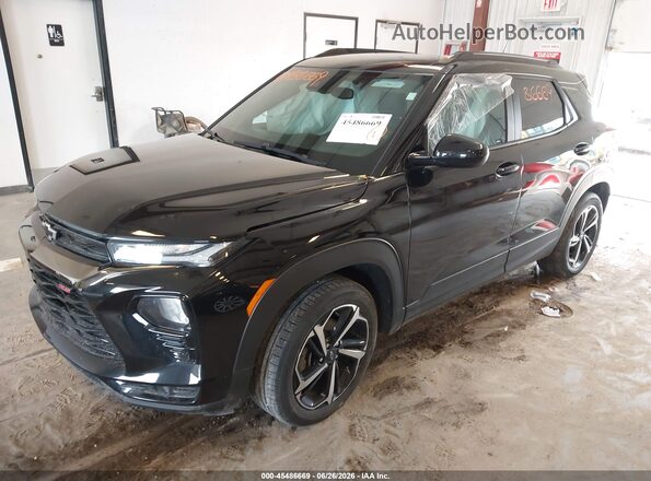 KL79MTSL9NB076149 2022 CHEVROLET TRAILBLAZER Black Առջևի ձախ երեք քառորդ տեսարան