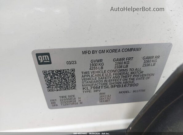 KL79MTSL9PB167800 2023 CHEVROLET TRAILBLAZER Белый Вид подкапотного пространства