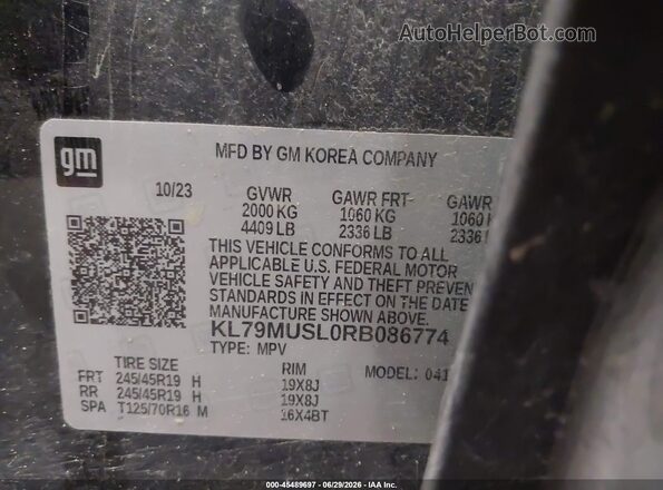 KL79MUSL0RB086774 2024 CHEVROLET TRAILBLAZER Черный Вид подкапотного пространства