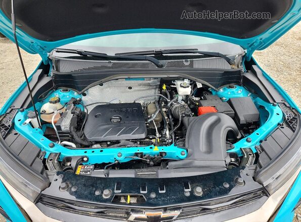 KL79MUSL1MB157909 2021 CHEVROLET TRAILBLAZER Turquoise Engine compartment view