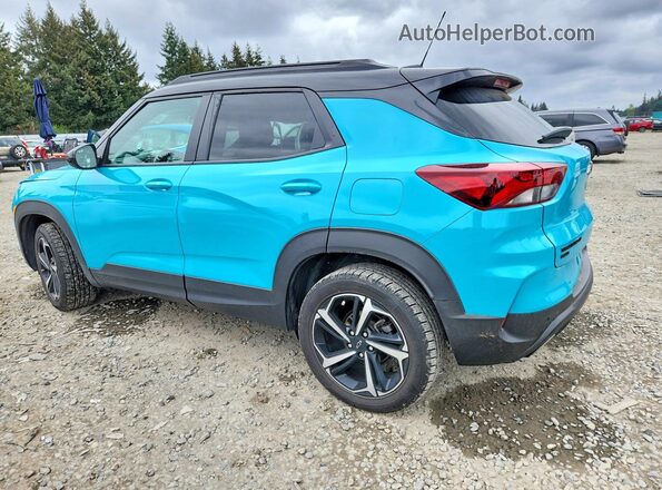 KL79MUSL1MB157909 2021 CHEVROLET TRAILBLAZER Turquoise Rear left