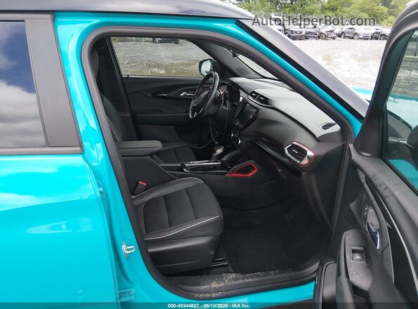 KL79MUSL8MB014973 2021 CHEVROLET TRAILBLAZER Turquoise Front interior view
