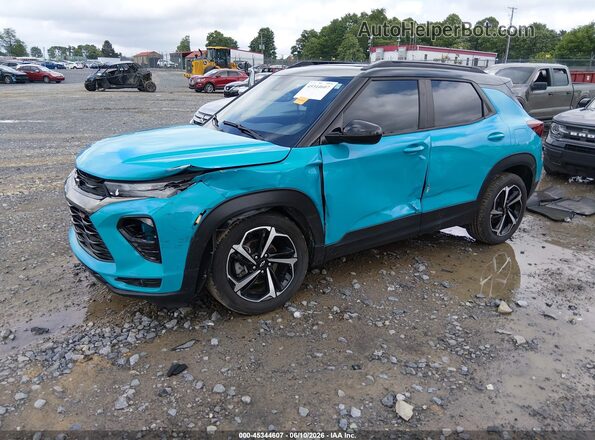 KL79MUSL8MB014973 2021 CHEVROLET TRAILBLAZER Turquoise Front left