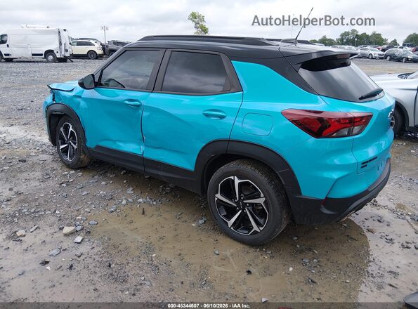 KL79MUSL8MB014973 2021 CHEVROLET TRAILBLAZER Turquoise Rear left
