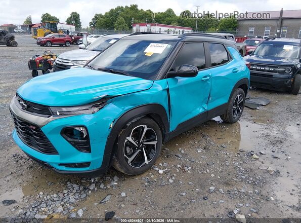 KL79MUSL8MB014973 2021 CHEVROLET TRAILBLAZER Turquoise Front view