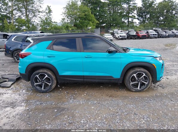 KL79MUSL8MB014973 2021 CHEVROLET TRAILBLAZER Turquoise Rear interior view