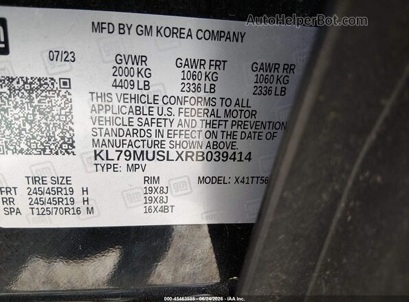 KL79MUSLXRB039414 2024 CHEVROLET TRAILBLAZER Black Շարժիչի բաժամունքի տեսք