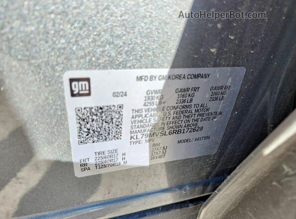 KL79MVSL6RB172628 2024 CHEVROLET TRAILBLAZER Gray 