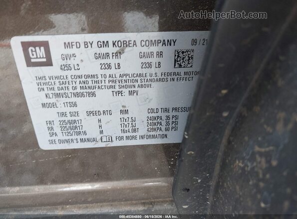 KL79MVSL7NB067896 2022 CHEVROLET TRAILBLAZER Brown Շարժիչի բաժամունքի տեսք