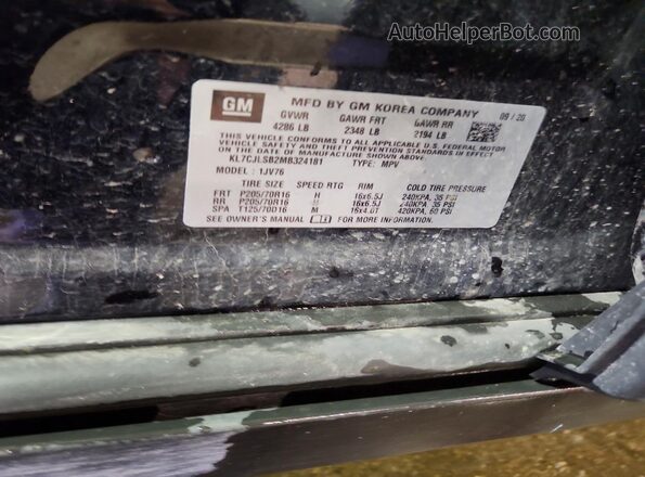 KL7CJLSB2MB324181 2021 CHEVROLET TRAX Blue 