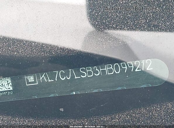 KL7CJLSB3HB099212 2017 CHEVROLET TRAX White Engine compartment view