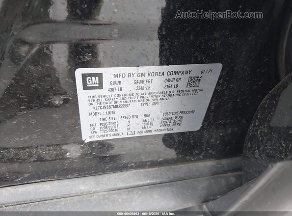 KL7CJNSB7MB355597 2021 CHEVROLET TRAX Black Widok komory silnika