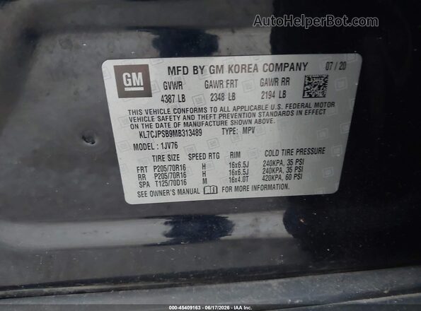 KL7CJPSB9MB313489 2021 CHEVROLET TRAX Black Вид підкапотного простору