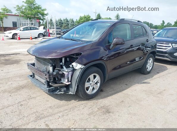 KL7CJPSB9MB340725 2021 CHEVROLET TRAX Burgundy წინა მარცხენა ხედი სამი მეოთხედიდან