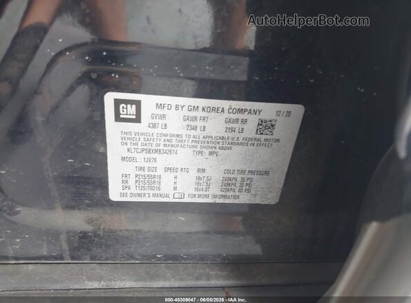 KL7CJPSBXMB342614 2021 CHEVROLET TRAX Dark Blue Engine compartment view