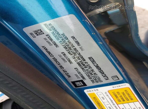 KL8CA6SA8MC709226 2021 CHEVROLET SPARK Blue Engine compartment view