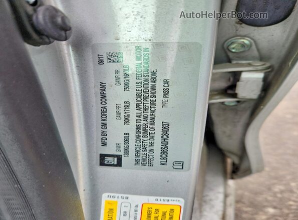 KL8CB6SA0HC840637 2017 CHEVROLET SPARK Silver Вид підкапотного простору