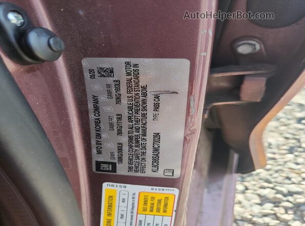 KL8CB6SA3MC700284 2021 CHEVROLET SPARK Pink 