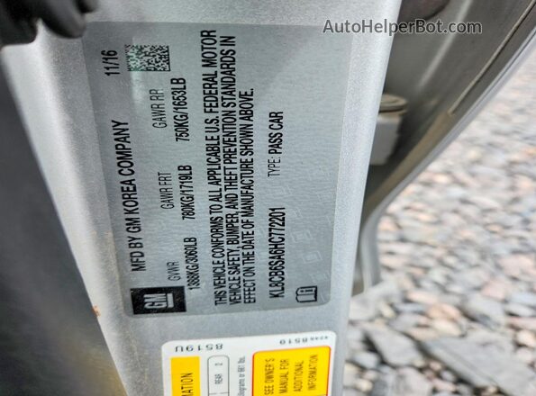 KL8CB6SA6HC772201 2017 CHEVROLET SPARK Серебряный Вид подкапотного пространства