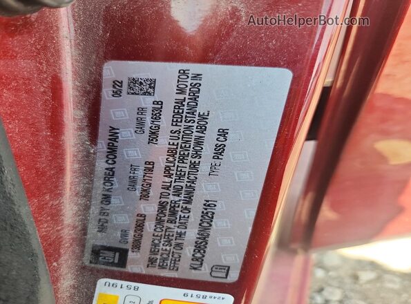 KL8CB6SA6NC025161 2022 CHEVROLET SPARK Red Vista del compartimento del motor