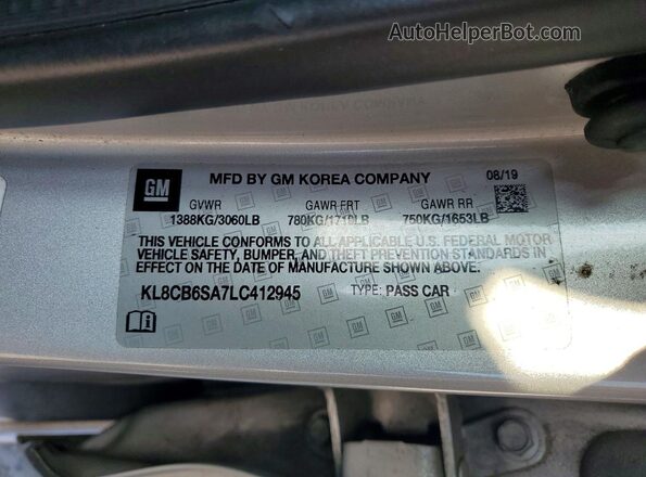 KL8CB6SA7LC412945 2020 CHEVROLET SPARK Silver 