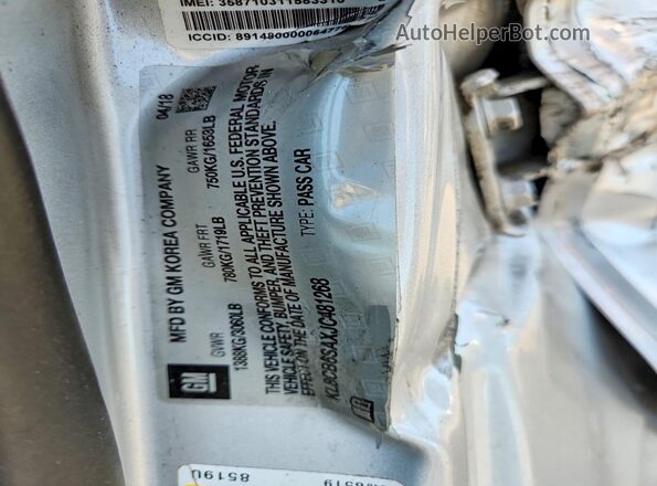 KL8CB6SAXJC481268 2018 CHEVROLET SPARK Silver 