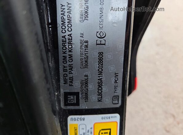 KL8CD6SA1NC028608 2022 CHEVROLET SPARK Black ძრავის განყოფილების ხედი