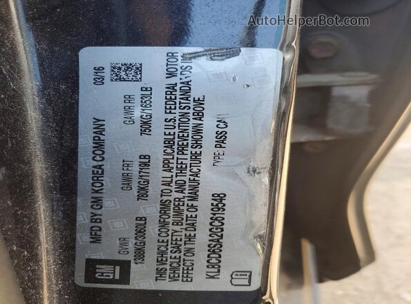 KL8CD6SA2GC619548 2016 CHEVROLET SPARK Black ძრავის განყოფილების ხედი